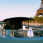 La péniche la péniche de la Tour Eiffel à Paris 15 - La terrasse