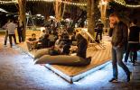 Le Bar-Restaurant le A la Folie à Paris 19 - La terrasse de nuit